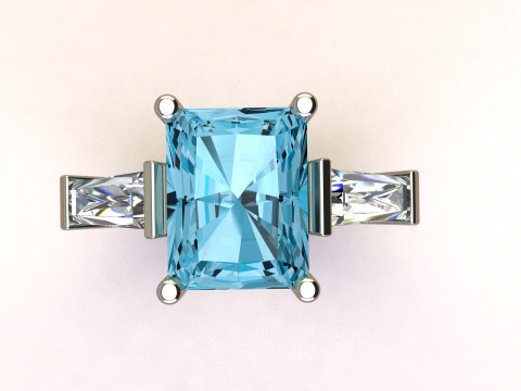 Emerald Ring 3D Print Model