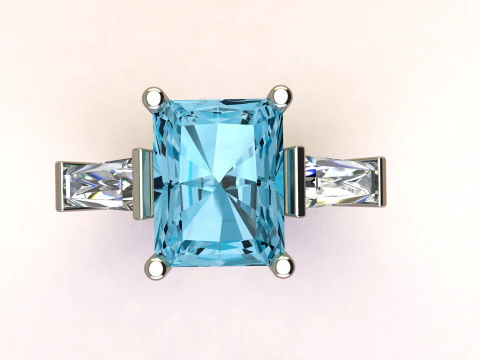 Emerald Ring 3D Print Model