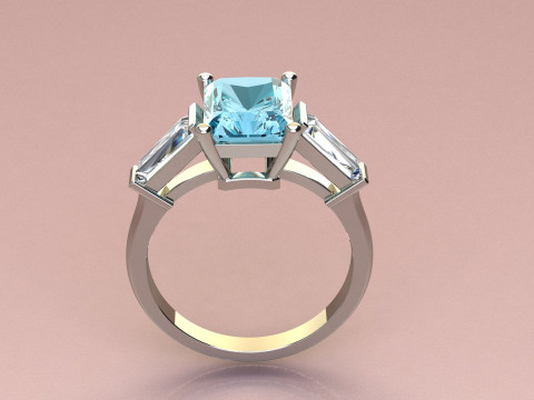 Emerald Ring 3D Print Model