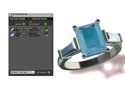 Emerald Ring 3D Print Model