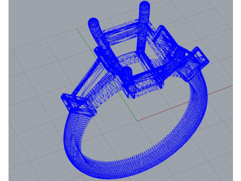 Emerald Ring 3D Print Model