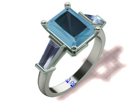 Emerald Ring 3D Print Model