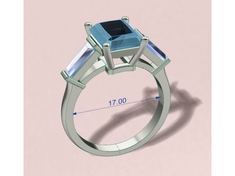 Emerald Ring 3D Print Model