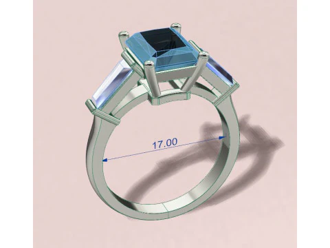 Emerald Ring 3D Print Model