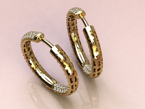 Earrings fashion Modèles 3D en vedette