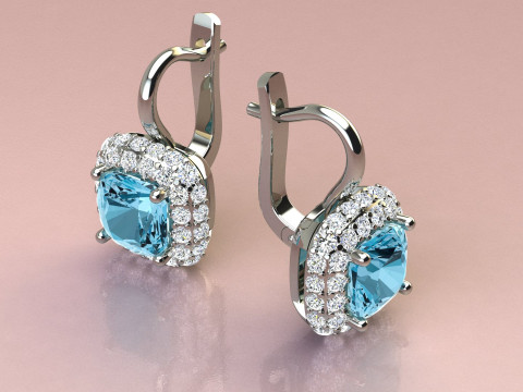 Cushion Earrings Modelo de Impressão 3D
