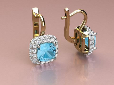 Cushion Earrings Modelo de Impressão 3D