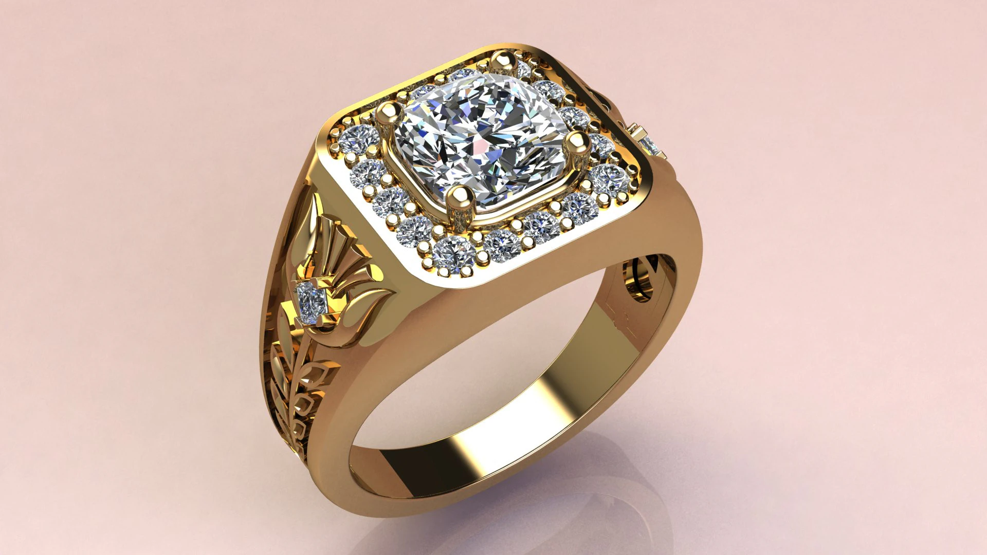 Cushion Ring 3D Print Model .c4d .max .obj .3ds .fbx .stl .blend 