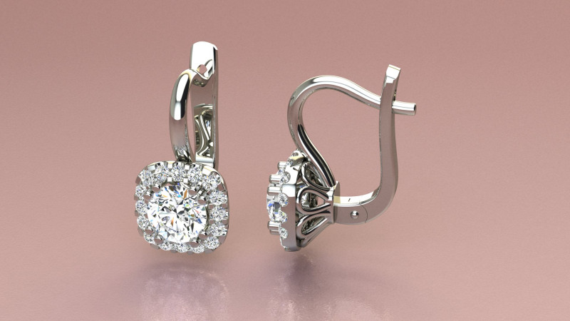 Diamond earrings 3D Baskı Modeli .c4d .max .obj .3ds .fbx .stl .blend
