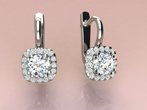 Diamond earrings 3D Baskı Modeli