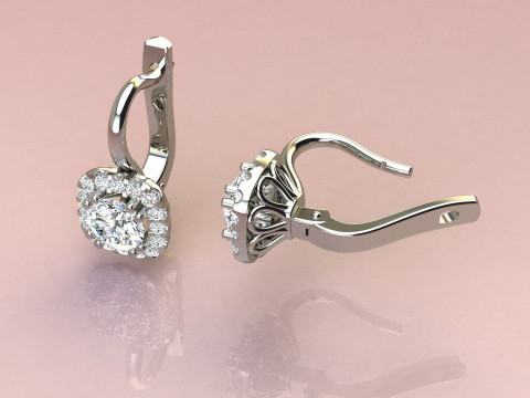 Diamond earrings 3D Baskı Modeli