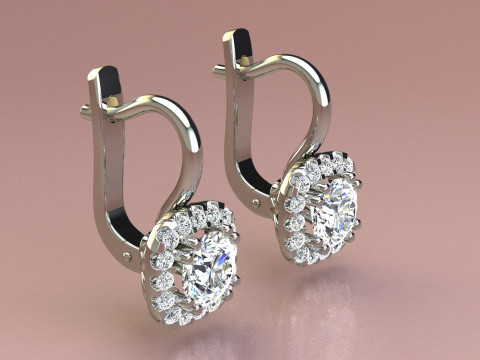 Diamond earrings 3D Baskı Modeli