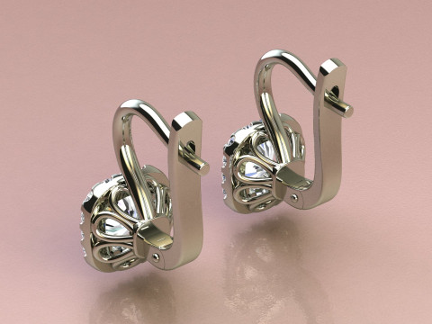 Diamond earrings 3D Baskı Modeli