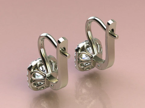 Diamond earrings 3D Print Model