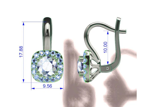 Diamond earrings 3D Print Model