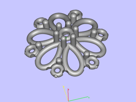 Ring snowflake 3D Print Model