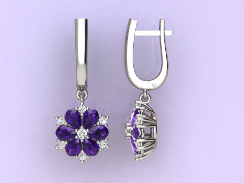Earings snowflake Modelo de impresión 3D