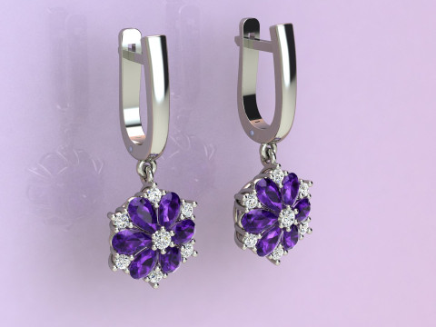 Earings snowflake 3D Print Model