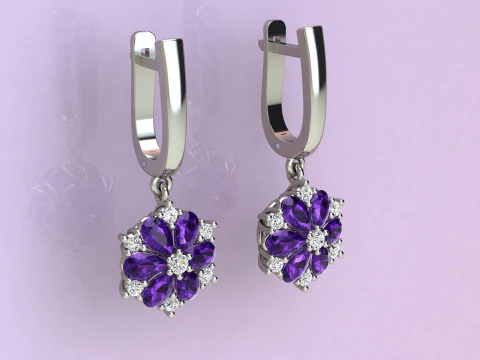 Earings snowflake 3D Print Model