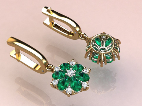 Earings snowflake 3D Print Model
