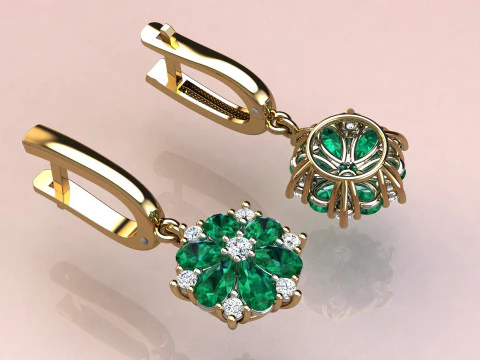 Earings snowflake 3D Print Model