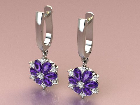 Earings snowflake 3D Print Model