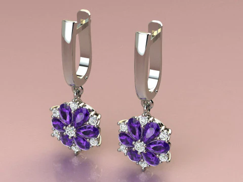 Earings snowflake 3D Print Model