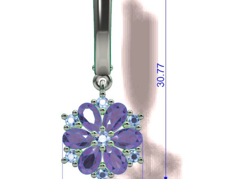 Earings snowflake 3D Print Model