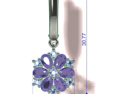 Earings snowflake 3D Print Model