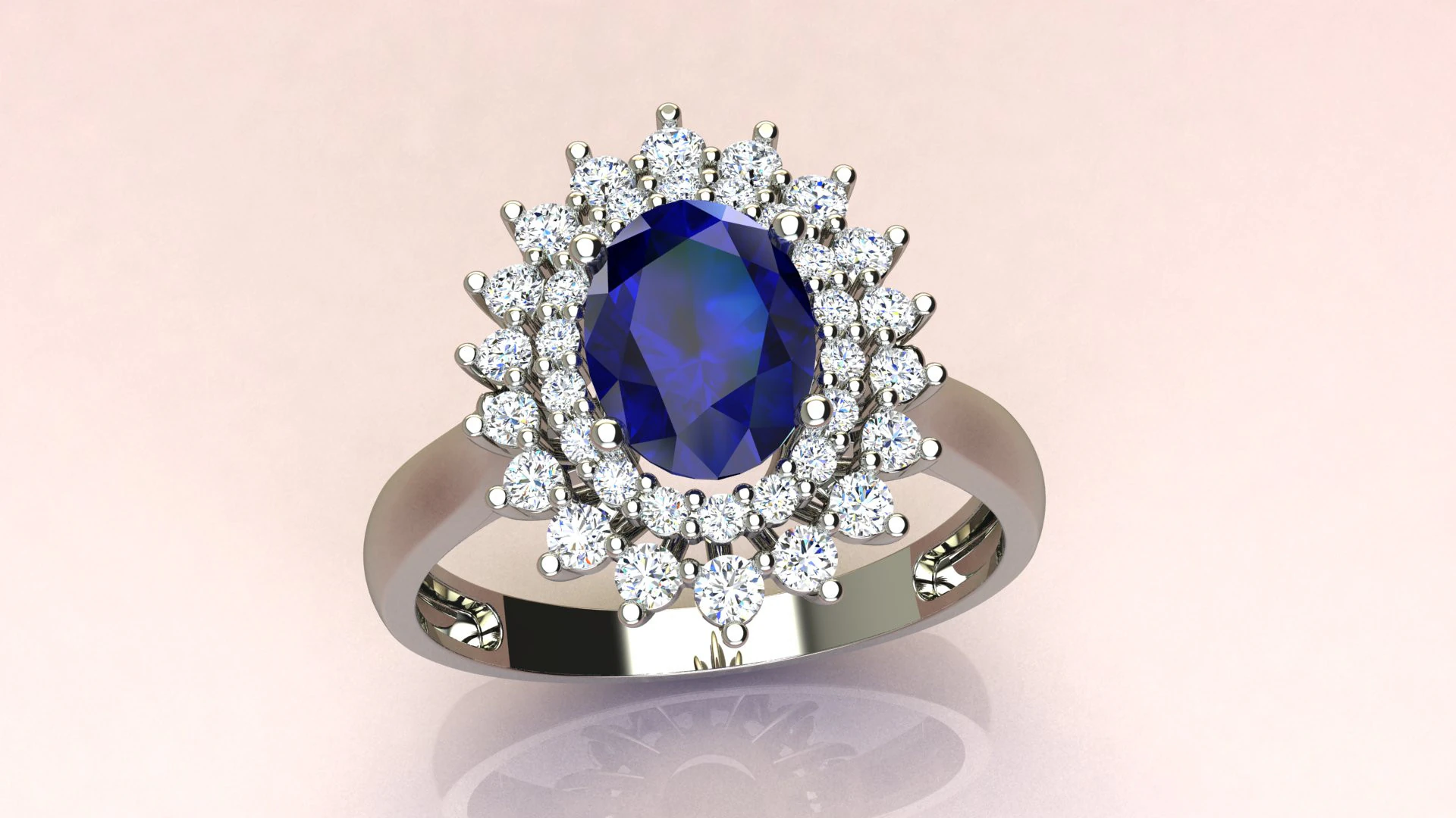 Ring oval fashion 3D Print Model .c4d .max .obj .3ds .fbx .stl .blend 