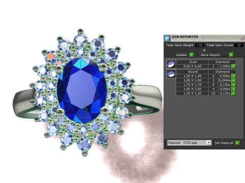Ring oval fashion 3D प्रिंट मॉडल
