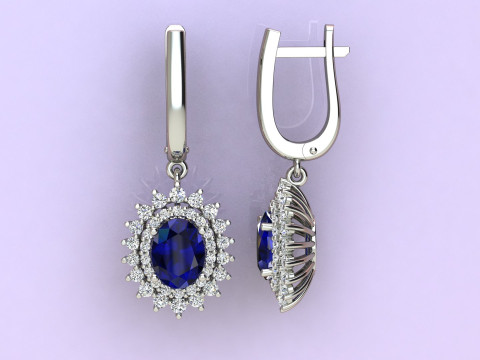 Earings oval fashion Modelo de impresión 3D