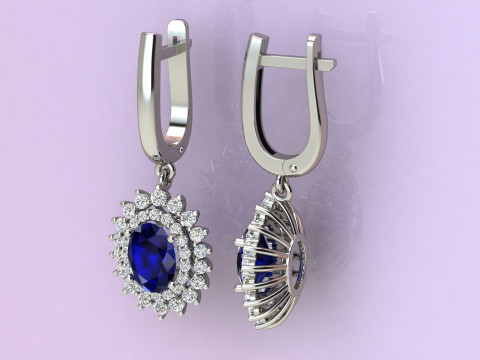 Earings oval fashion 3D प्रिंट मॉडल