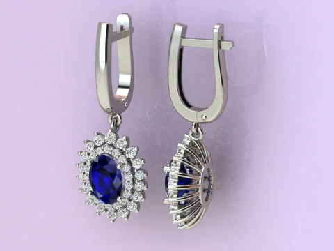 Earings oval fashion 3D Print Model
