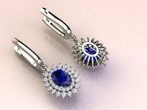Earings oval fashion 3D प्रिंट मॉडल