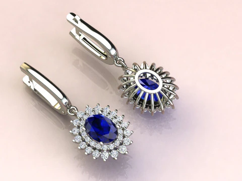 Earings oval fashion 3D Print Model