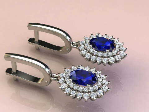 Earings oval fashion 3D Print Model