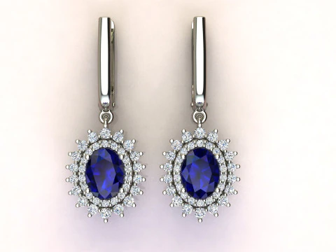 Earings oval fashion 3D Print Model
