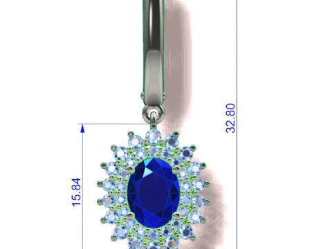 Earings oval fashion 3D Print Model