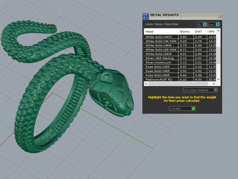 Змеиное кольцо 3D Принт Модель