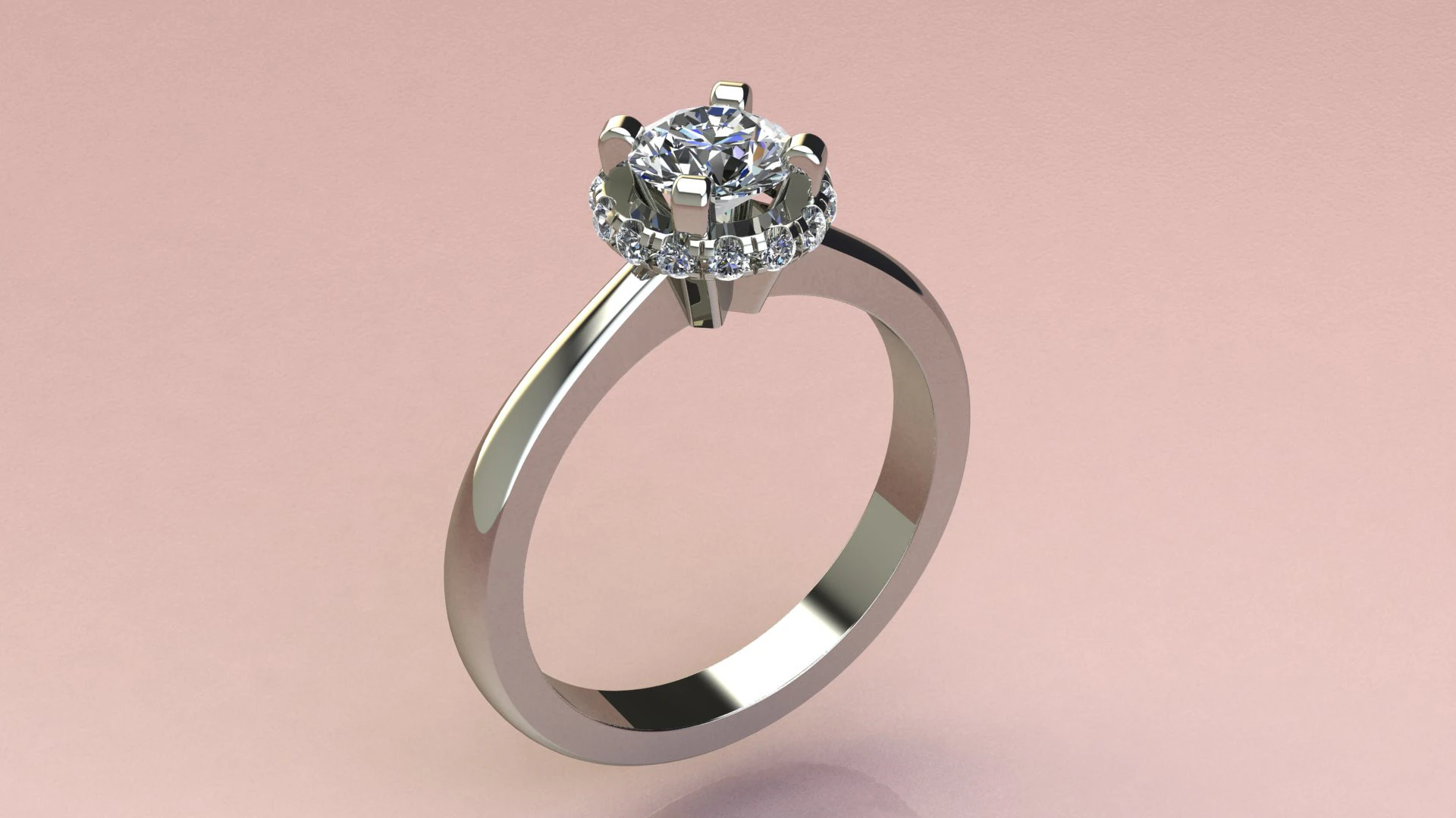 Diamond ring 3D Print Model .c4d .max .obj .3ds .fbx .stl .blend 