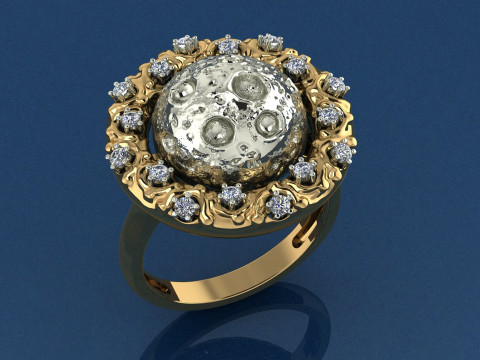 Moon ring 3Dプリントモデル