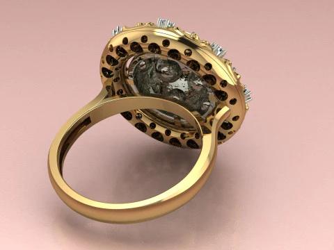 Moon ring 3D Print Model