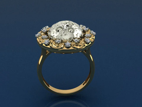 Moon ring 3D Print Model