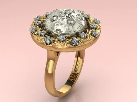 Moon ring 3D Print Model