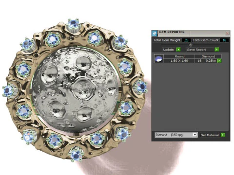 Moon ring 3D Print Model