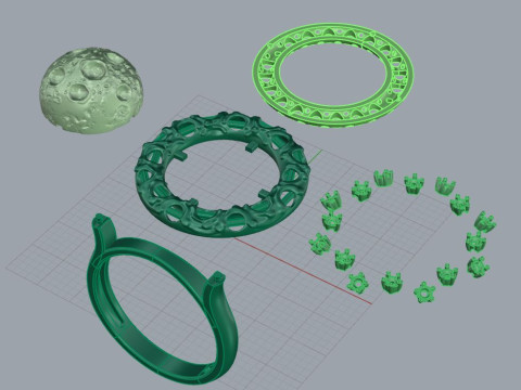 Moon ring 3D प्रिंट मॉडल