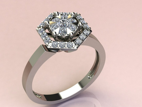 Diamond Ring 3D Print Model