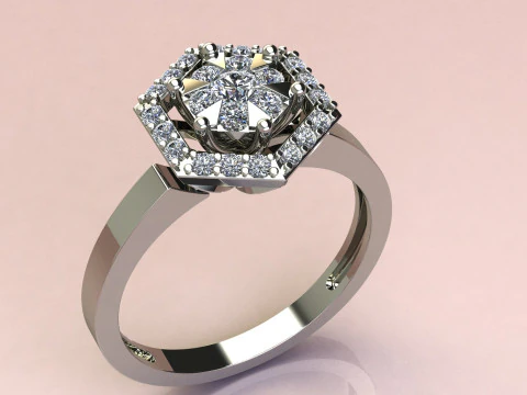 ダイヤモンドリング 3Dプリントモデル