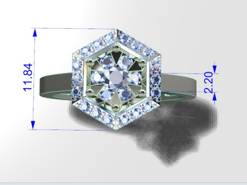 Diamond Ring 3D Print Model